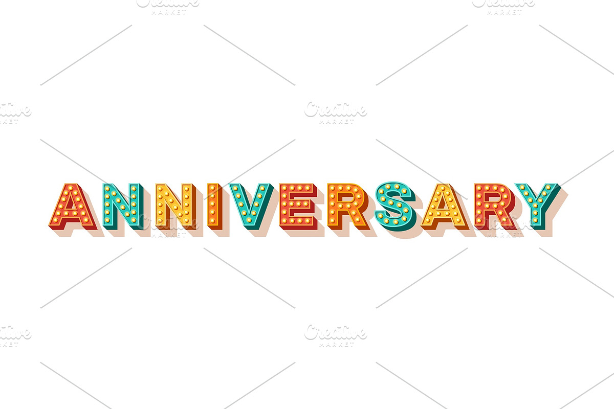 Anniversary carnival style lettering in Illustrations - product preview 8