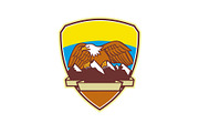 Eagle Perching Mountain Range Crest