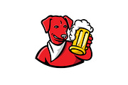 Red English Lab Dog Beer Mug Mascot