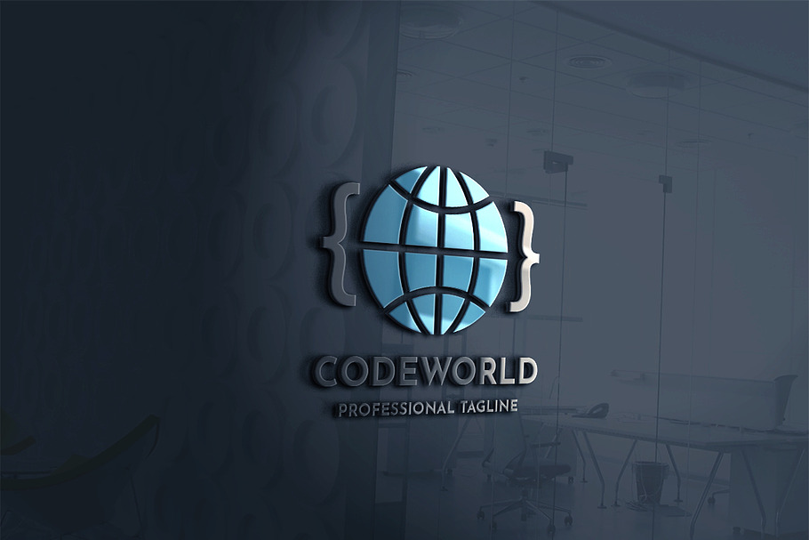 Code World Logo in Logo Templates - product preview 8