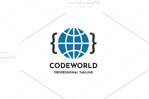Code World Logo in Logo Templates - product preview 2