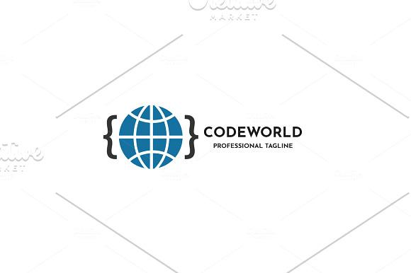 Code World Logo in Logo Templates - product preview 3