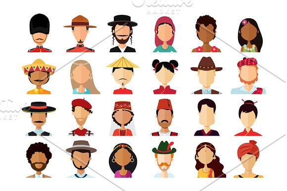 24 Avatars people national flat in People Icons - product preview 2