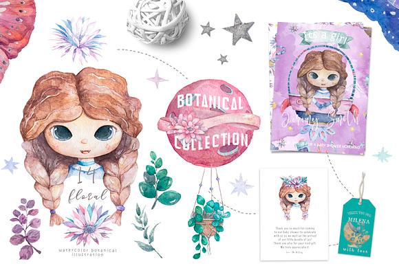 Cosmic Adventure Watercolor Set in Illustrations - product preview 1