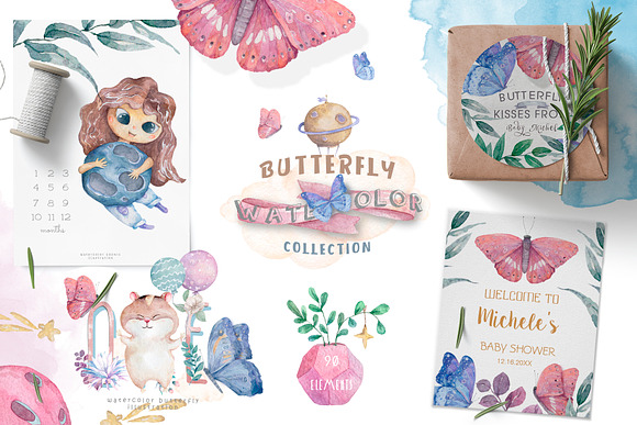Cosmic Adventure Watercolor Set in Illustrations - product preview 2