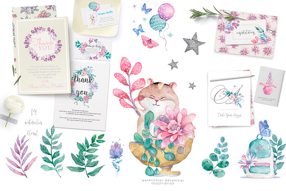 Cosmic Adventure Watercolor Set in Illustrations - product preview 3