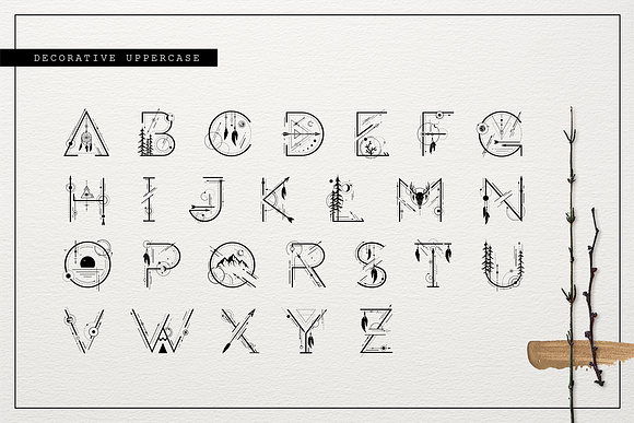 Totem. Mystical Geometric Font in Sans-Serif Fonts - product preview 2