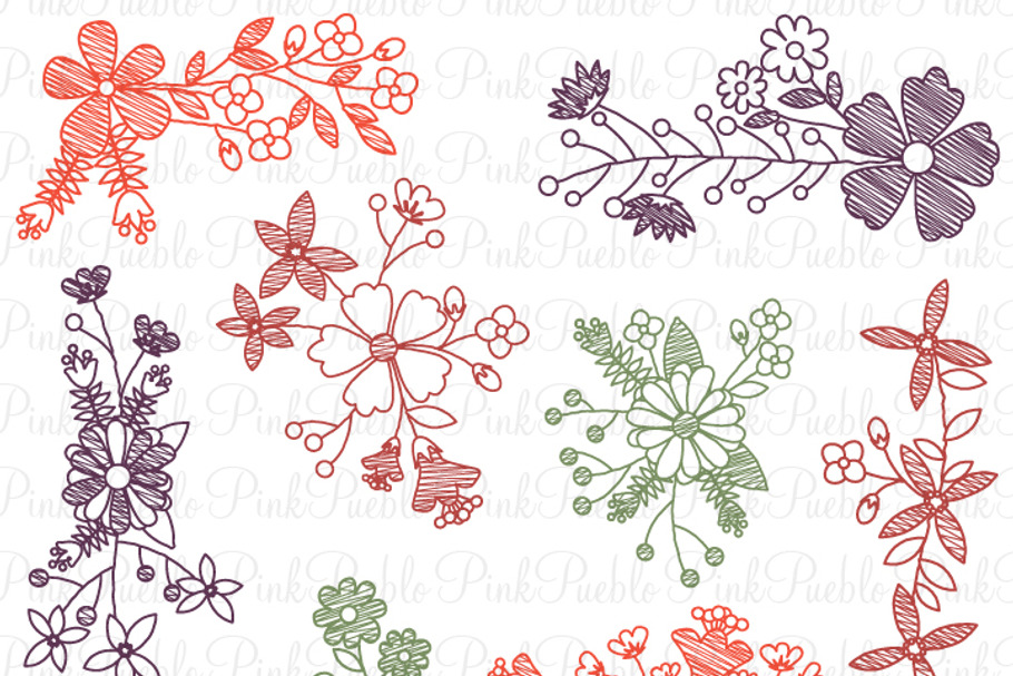 Doodle Flowers Photoshop Brushes in Add-Ons - product preview 8