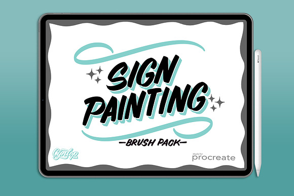 Procreate Sign Painting Brush Set in Photoshop Brushes - product preview 5