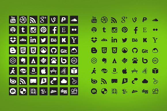 164 Vector Social Icons in Graphics - product preview 1