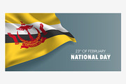 Brunei national day vector card