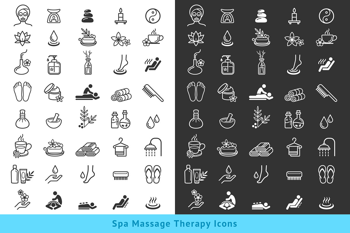 Spa Massage Therapy Cosmetics Icons. in Icons - product preview 8
