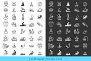 Spa Massage Therapy Cosmetics Icons.