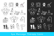 Spa Massage Therapy Skin Care Icons.