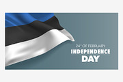 Estonia independence day vector card