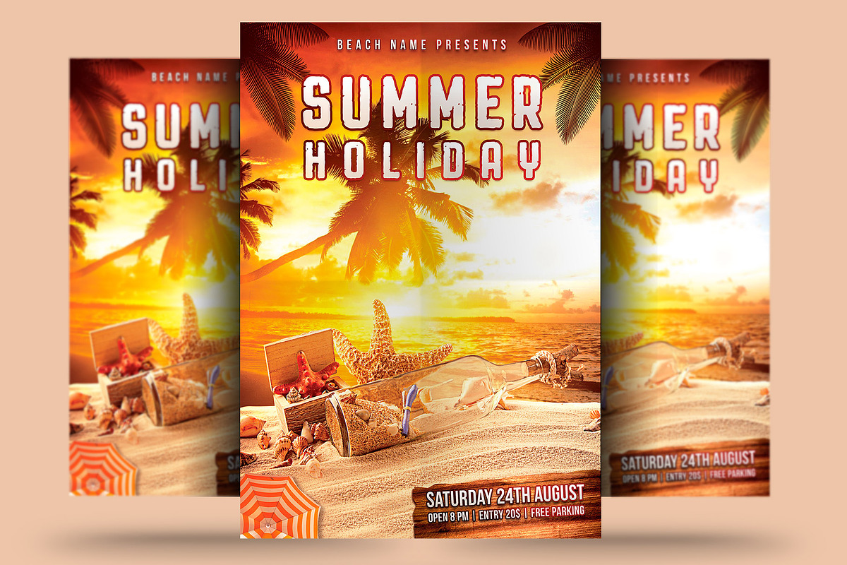 Summer Holiday Flyer in Flyer Templates - product preview 8