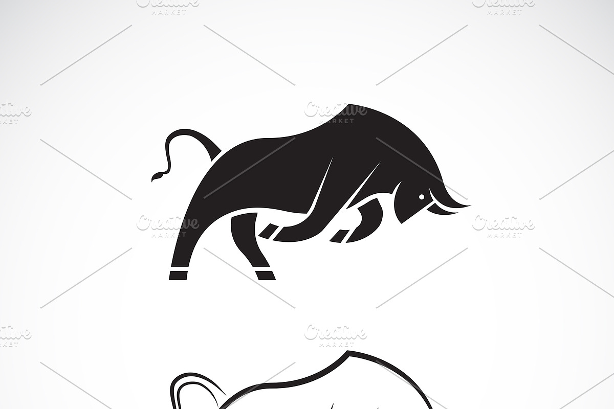 Vector of bull design. Wild Animals. in Icons - product preview 8