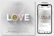 Valentines Love Party Flyer Template