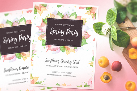 Spring Party Invitation in Card Templates - product preview 1