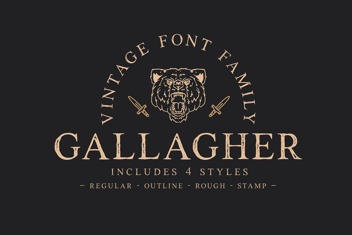 Gallagher - Vintage Serif Typeface in Serif Fonts - product preview 8
