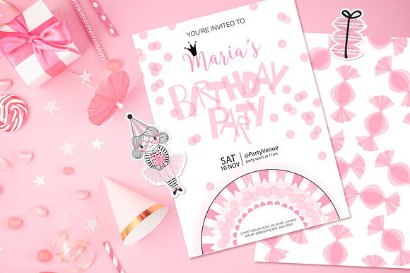 Birthday Girl clipart & pattern in Illustrations - product preview 7