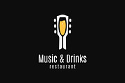 Music and drinks logo.