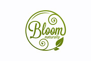 Bloom logo. Round linear logo.