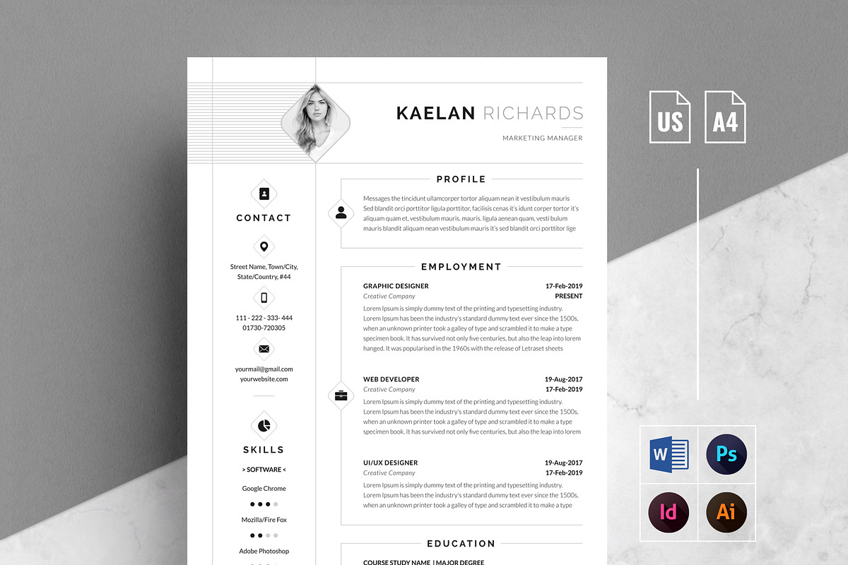Word Resume & Cover Letter in Letter Templates - product preview 8