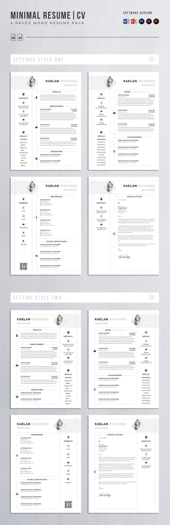 Word Resume & Cover Letter in Letter Templates - product preview 3