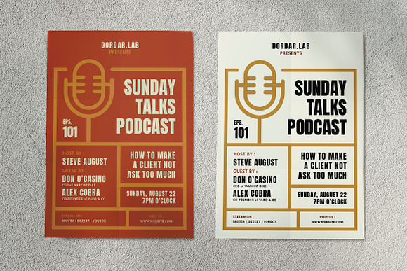 Podcast Streaming Flyer Set in Flyer Templates - product preview 1