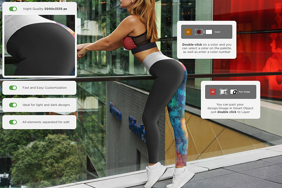 Leggings Mock-Up's Street Style in Product Mockups - product preview 1