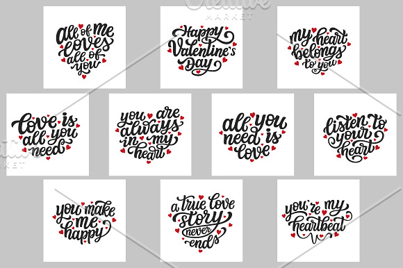 Valentine's day romantic quotes set in Illustrations - product preview 2
