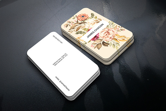 Floral Business Card in Business Card Templates - product preview 2