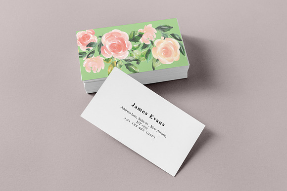 Floral Business Card Template in Business Card Templates - product preview 1