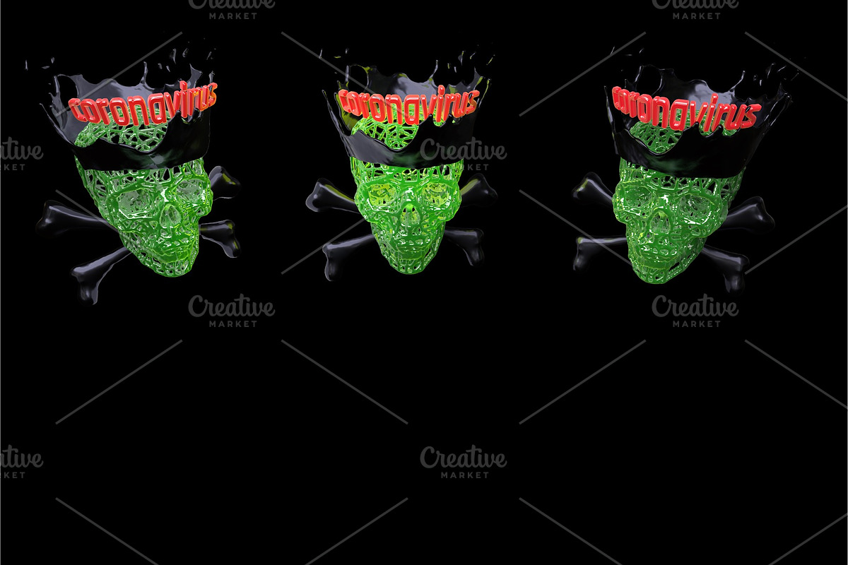 Coronavirus inscription with 3 in Objects - product preview 8
