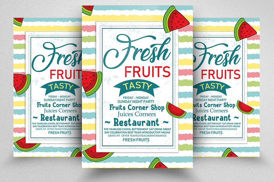 Fresh Fruits Corner Flyer Template in Flyer Templates - product preview 8