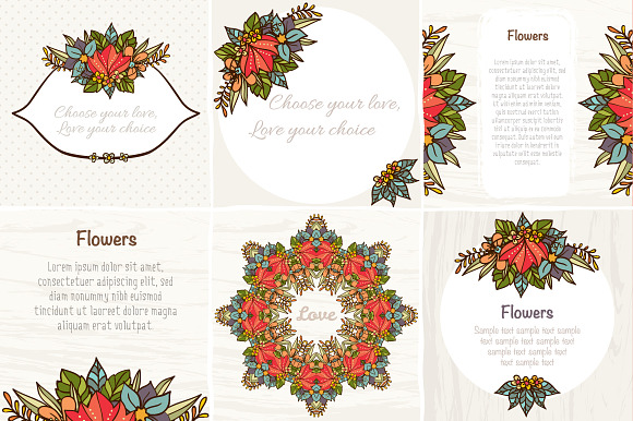 Floral cards templates in Postcard Templates - product preview 1