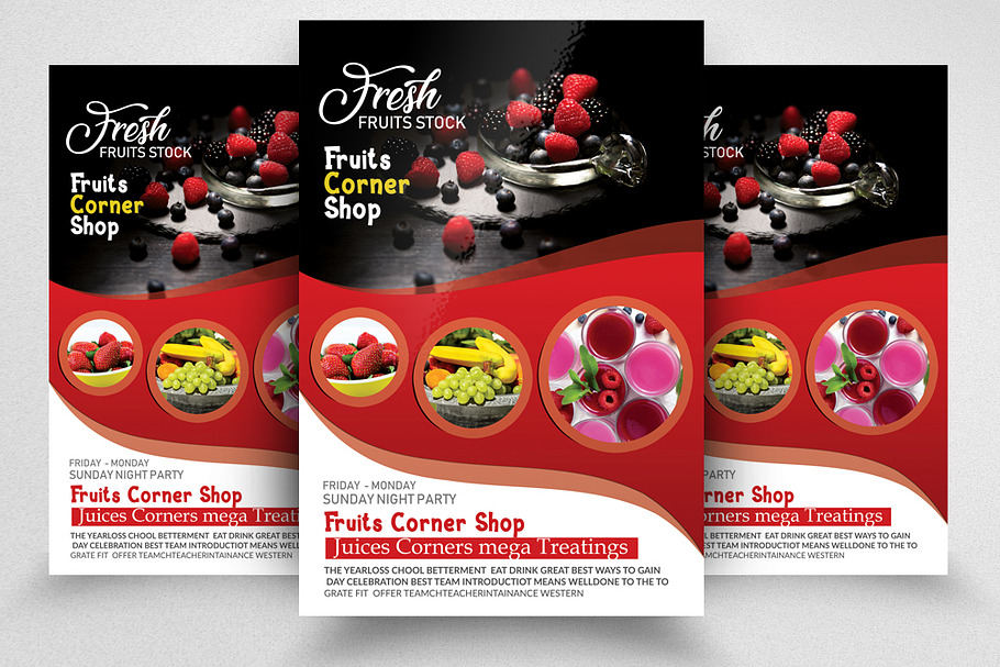 Fruit Juices Shop Flyer Template in Flyer Templates - product preview 8
