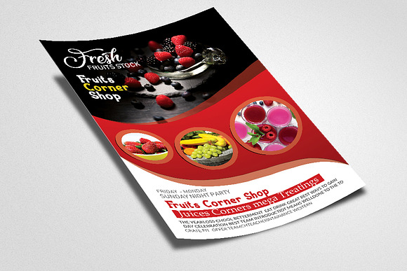 Fruit Juices Shop Flyer Template in Flyer Templates - product preview 1