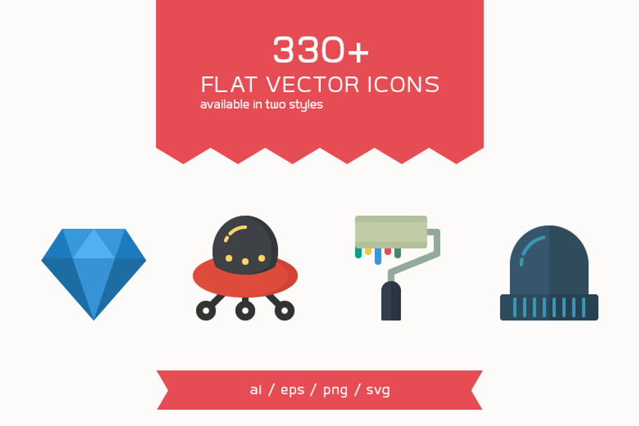 330 Flat Vector Icons