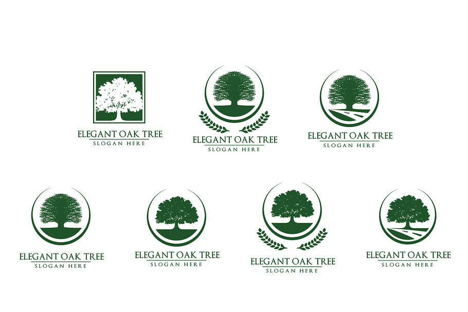Green oak tree logo vol 3 in Logo Templates - product preview 8