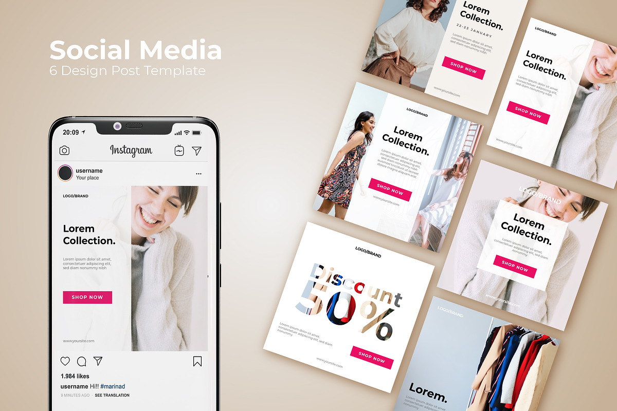 Fashion Social Media Template in Social Media Templates - product preview 8