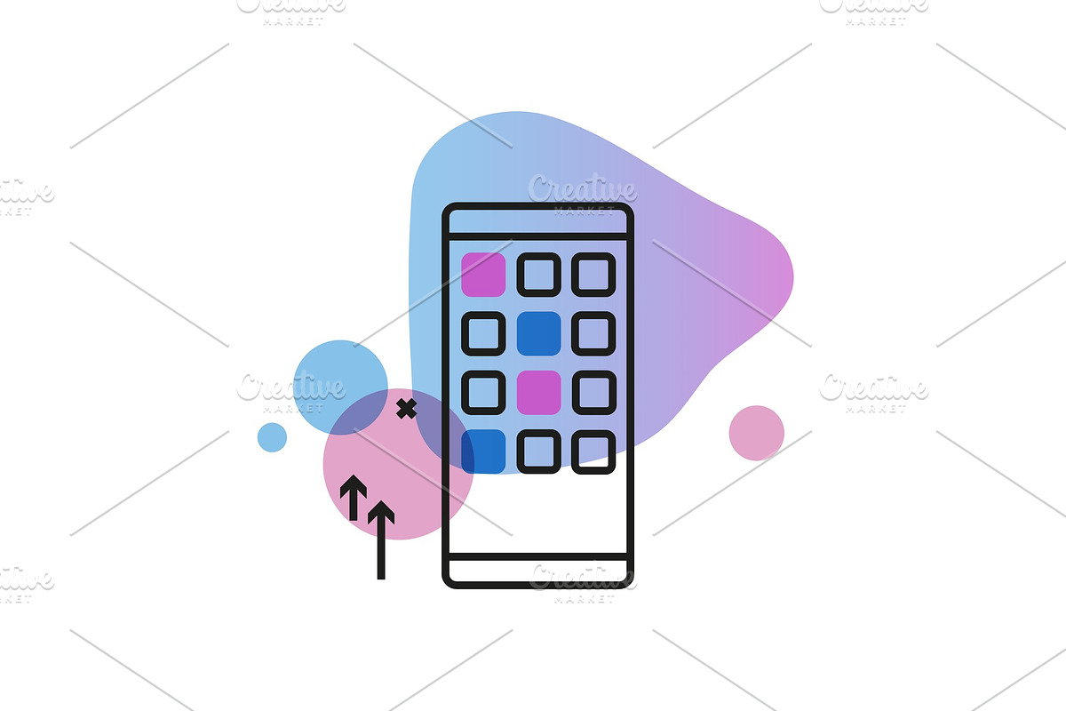 Vector linear icon of mobile phone in Illustrations - product preview 8