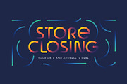 Store closing vector illustration