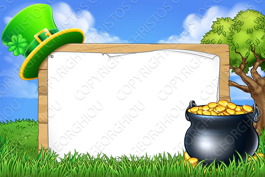 St Patricks Day Leprechaun Hat Pot in Illustrations - product preview 8