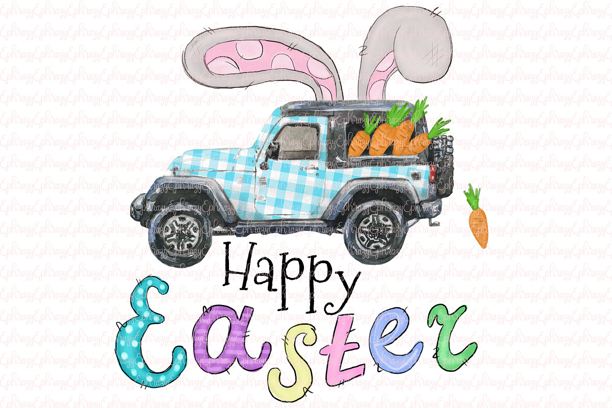 Off road Easter truck clipart png in Illustrations - product preview 8