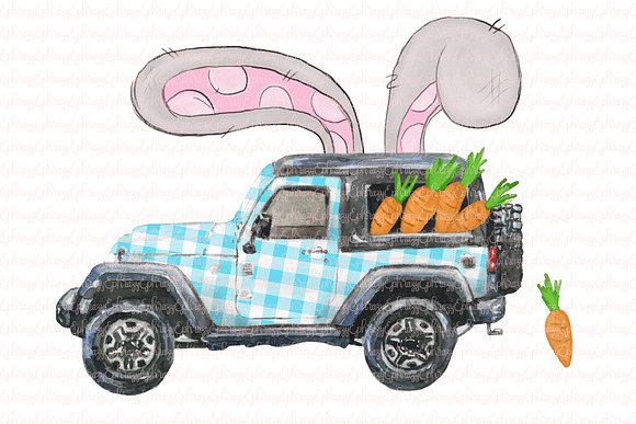 Off road Easter truck clipart png in Illustrations - product preview 1