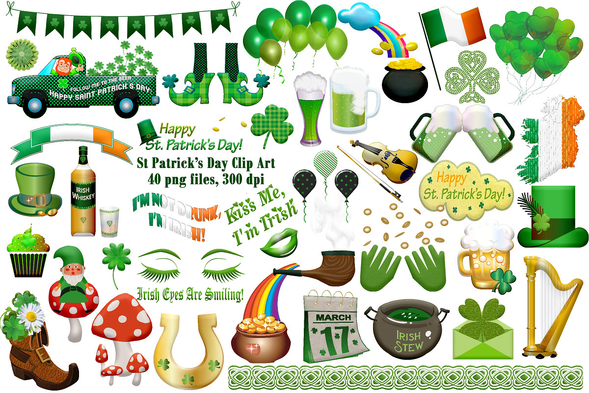 St Patrick's Day Clip Art in Illustrations - product preview 8