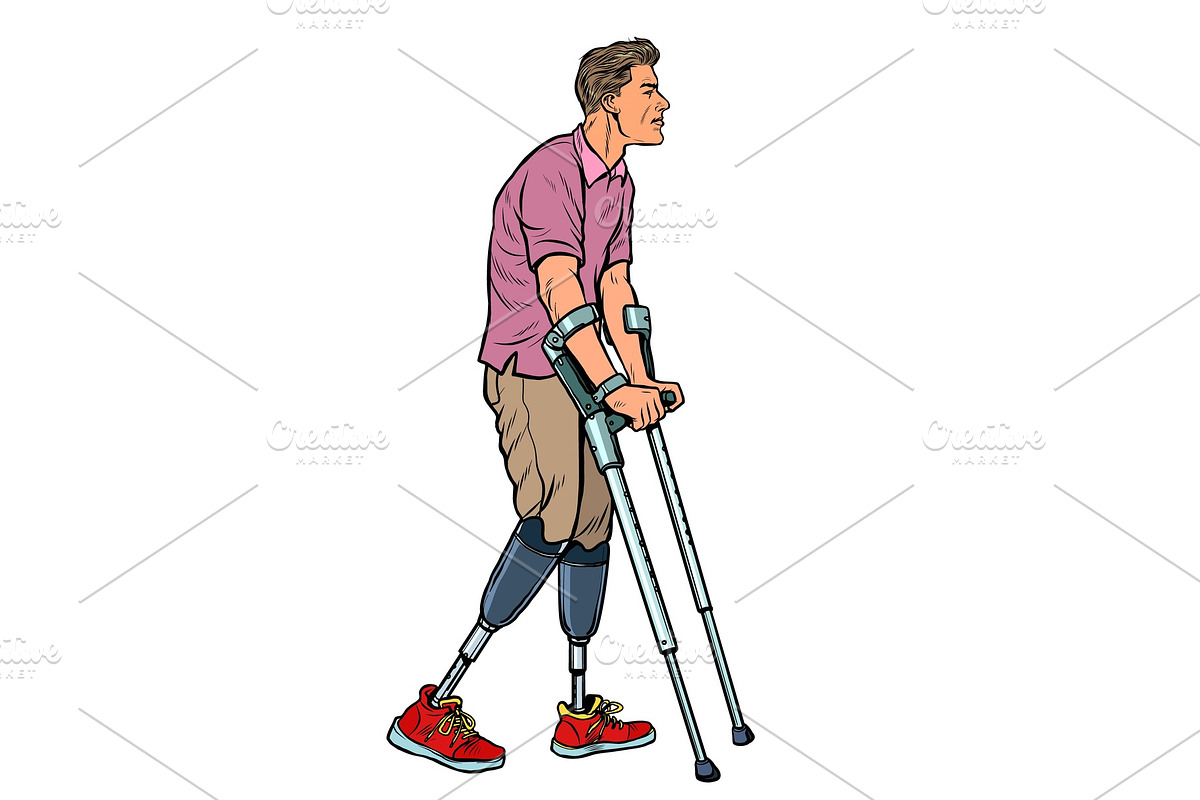 legless veteran with a bionic in Illustrations - product preview 8
