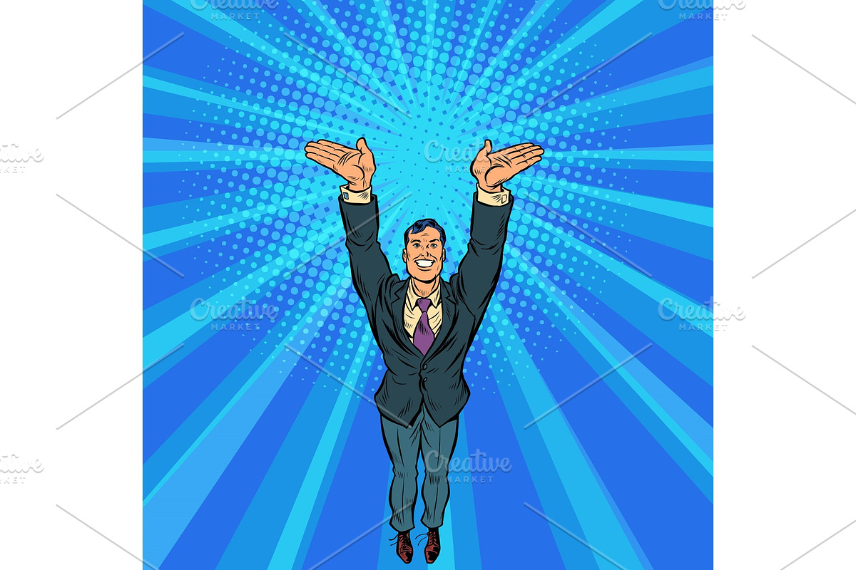 Businessman hands up in Illustrations - product preview 8